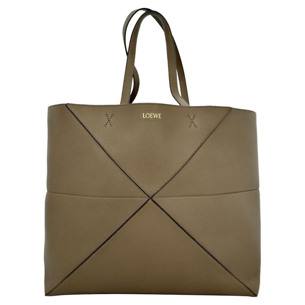 Loewe Medium Puzzle Fold Horizontal Tote Bag in Brown Leather